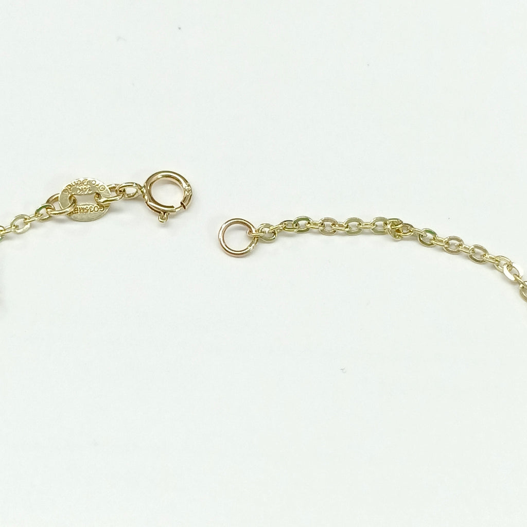 PULSERA TEJIDO ESPECIAL MARIPOSA CON ESMALTE 14K 18 CM 1.9 GR (NUEVO)