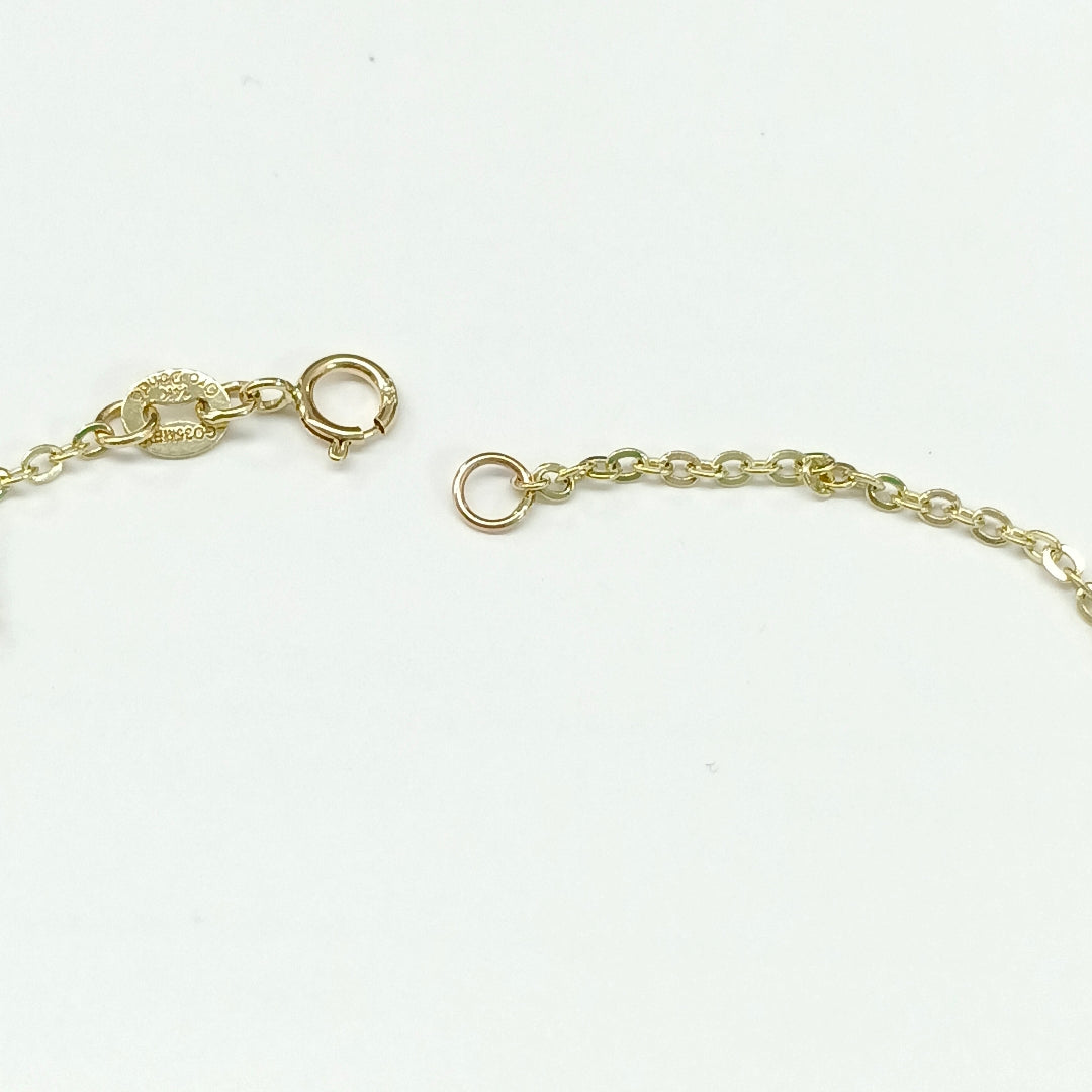 PULSERA TEJIDO ESPECIAL MARIPOSA CON ESMALTE 14K 18 CM 1.9 GR (NUEVO)