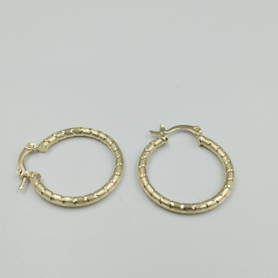 ARETES ARRACADAS LABRADAS 14K 3.2 GR (NUEVO)