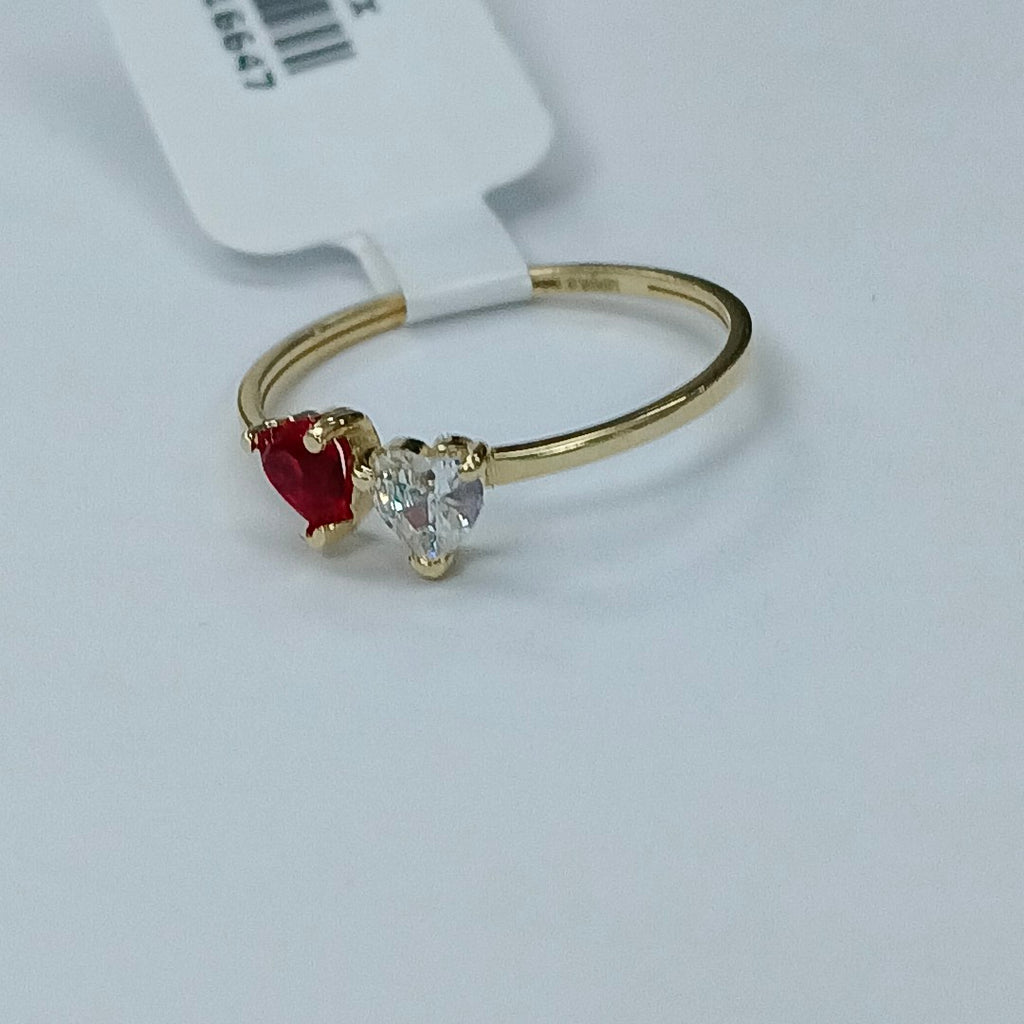 ANILLOS CON CIRCONIA T PIEDRA DE COLOR 14K TALLA 7 1.1 GR (NUEVO)