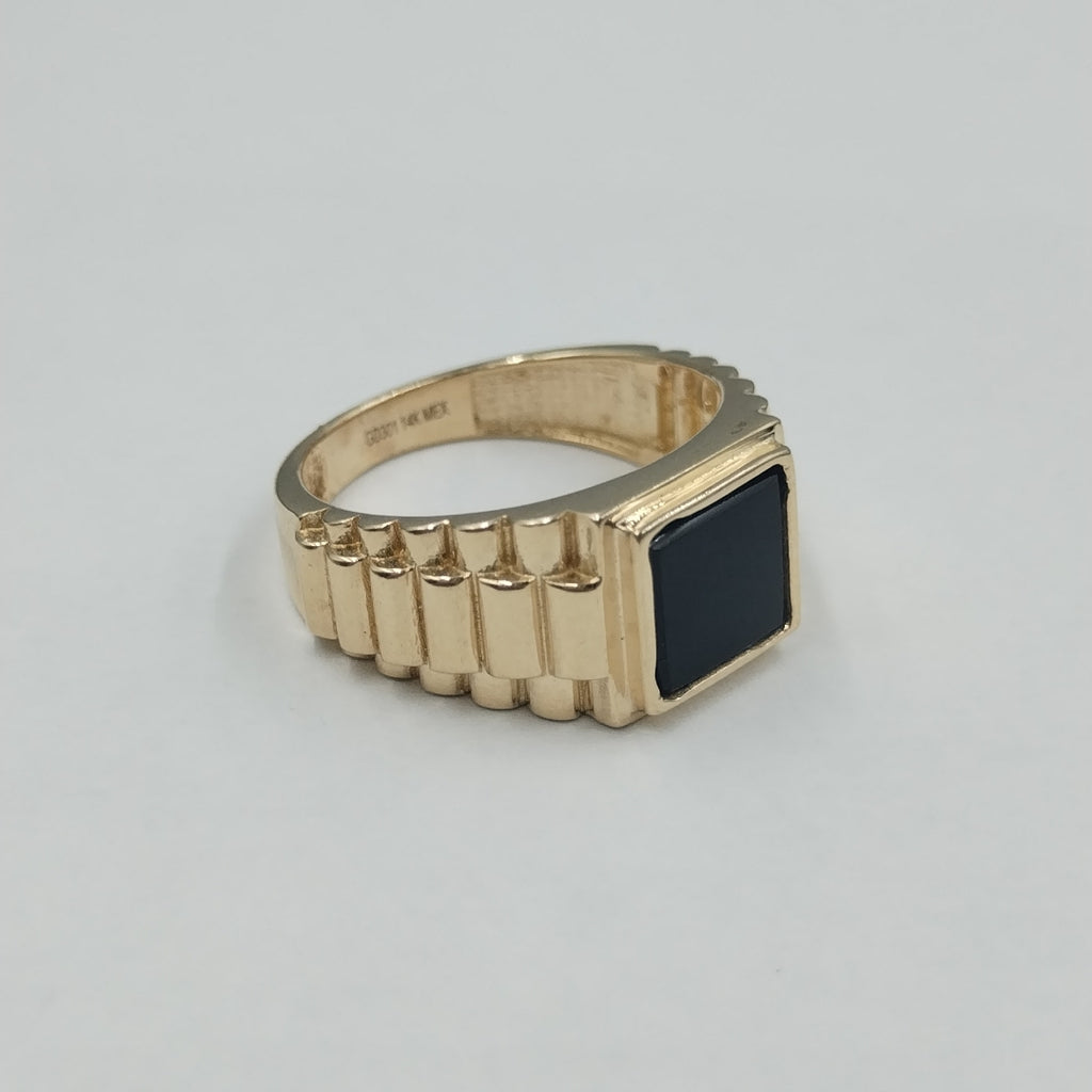 ANILLO C ONIX 14K 9.5 TALLA 8.4 GR (NUEVO)