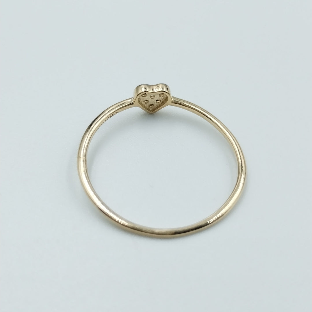 ANILLO ANILLITO CORAZON C CIRCONIA 14K 8 TALLA 0.9 GR (NUEVO)