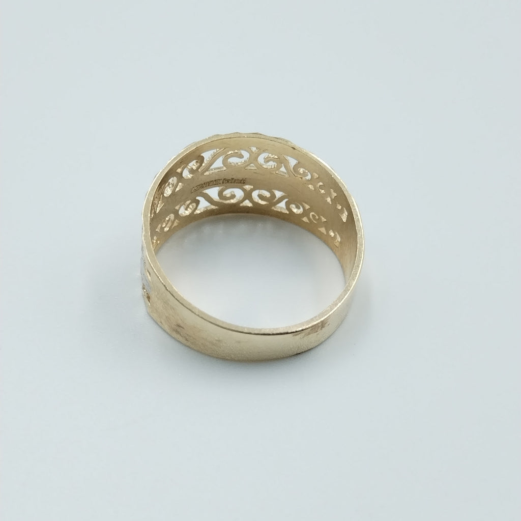 ANILLOS TIPO FILIGRANA COMBINADO 14K TALLA 7 2.8 GR (NUEVO)