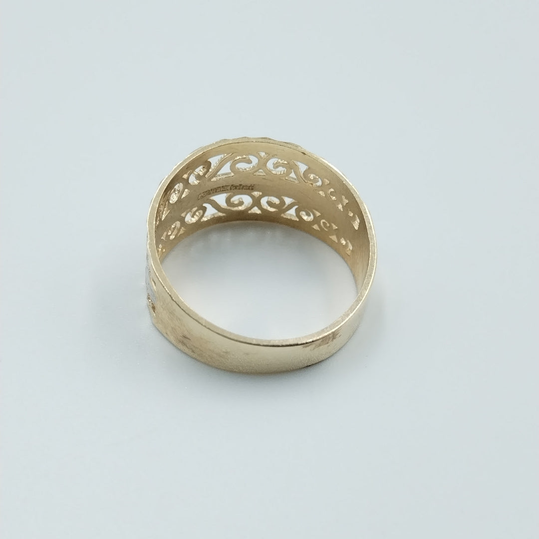 ANILLOS TIPO FILIGRANA COMBINADO 14K TALLA 7 2.8 GR (NUEVO)