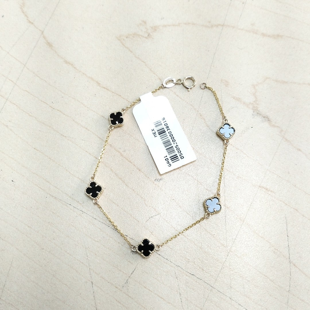 PULSERA ESPECIAL PIEDRAS COLOR 10K 18 CM 2.4 GR (NUEVO)