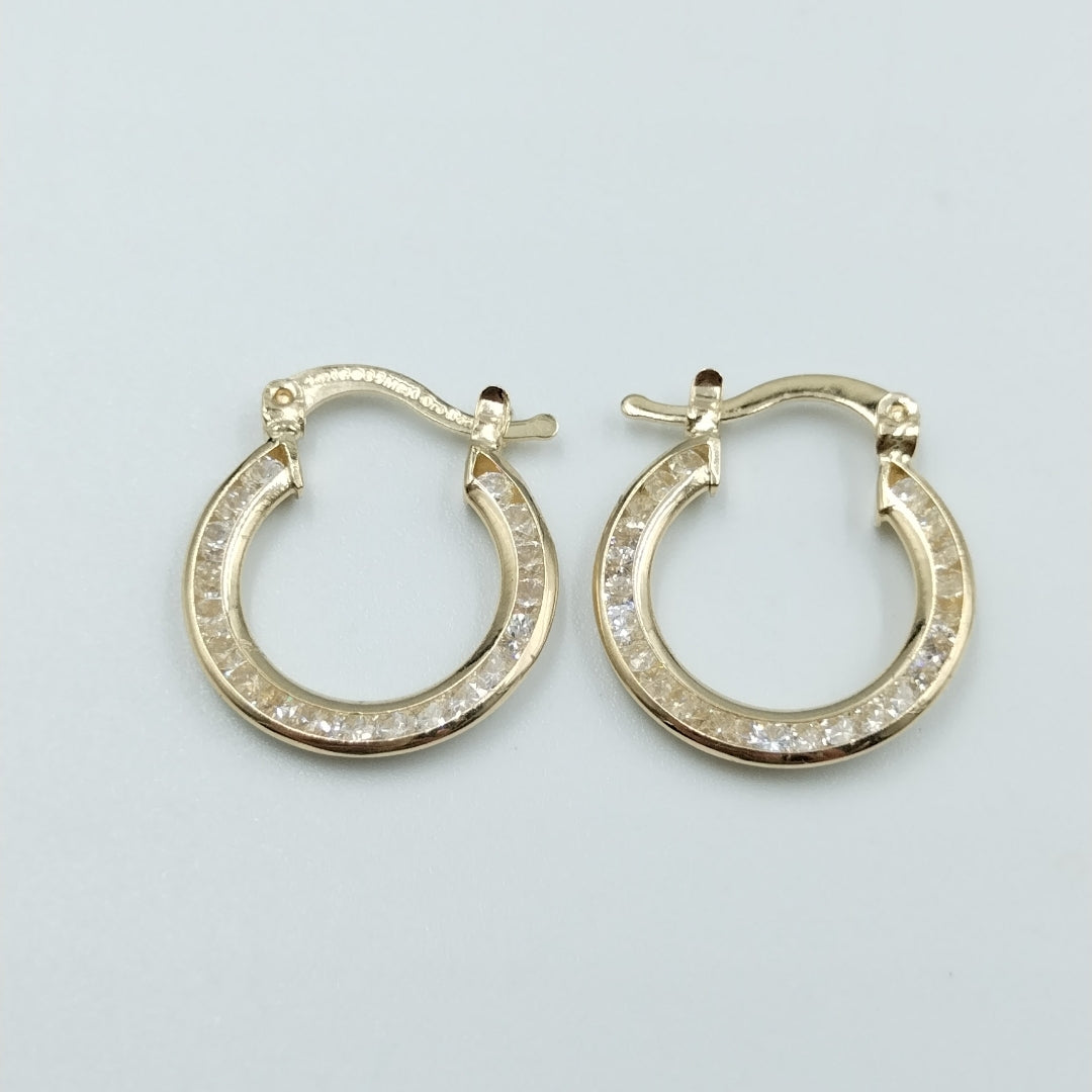 ARETES ARRACADAS CON CIRCONIAS 14K 2.3 GR (NUEVO)