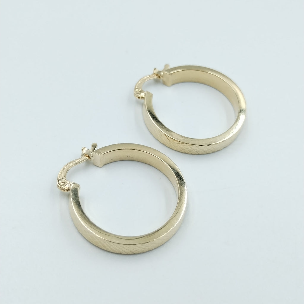 ARETES TEJIDO ARRACADAS FACETADAS 14K 2.8 GR (NUEVO)