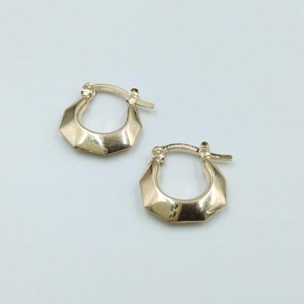ARETES TEJIDO ARRACADA FACETADA 14K 1.3 GR (NUEVO)