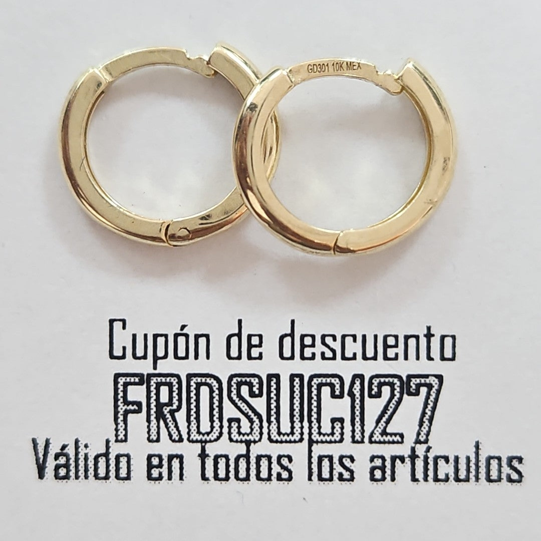 ARETES ARRACADAS LISAS 10K 1.2 GR (NUEVO)