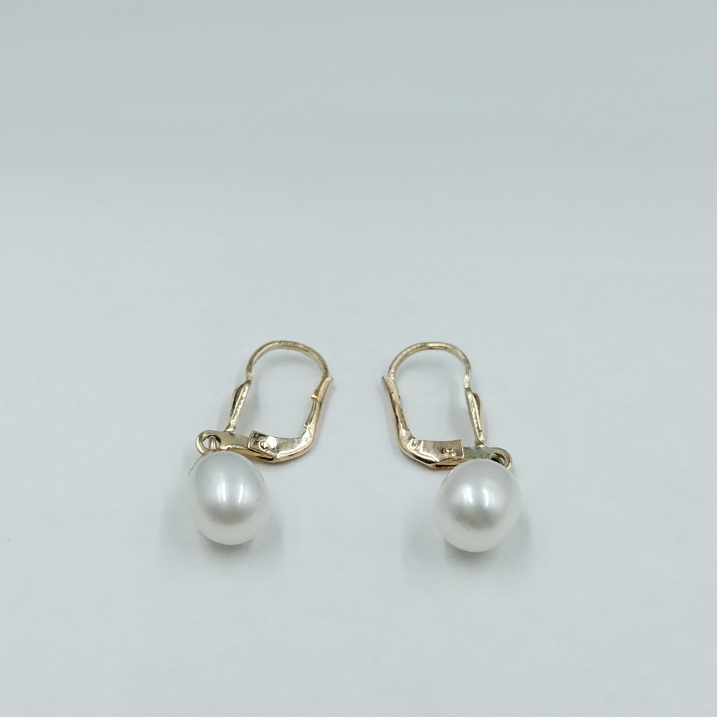 ARETES C PERLAS SINTETICAS 10K 2.2 GR (NUEVO)