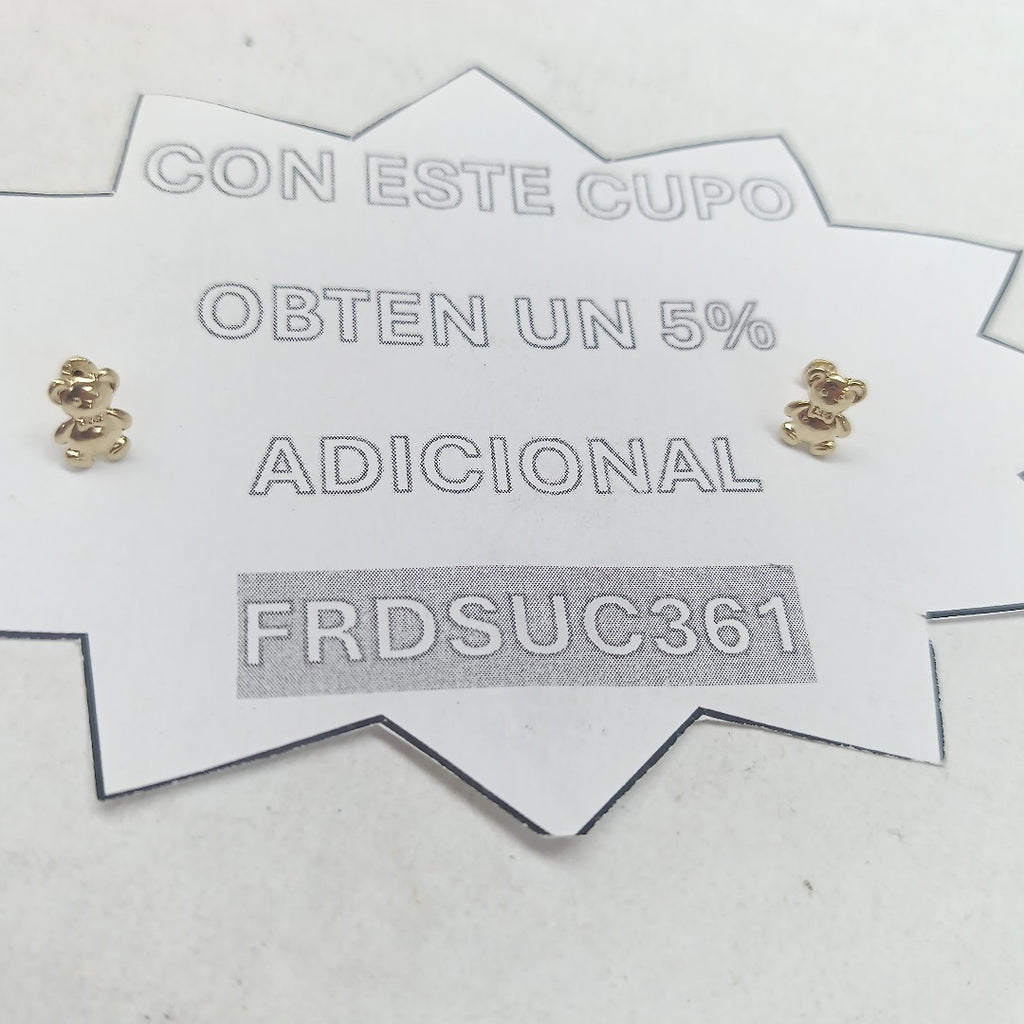 BROQUELES BROQUEL FIG OSO 14K 0.2592 GR (NUEVO)