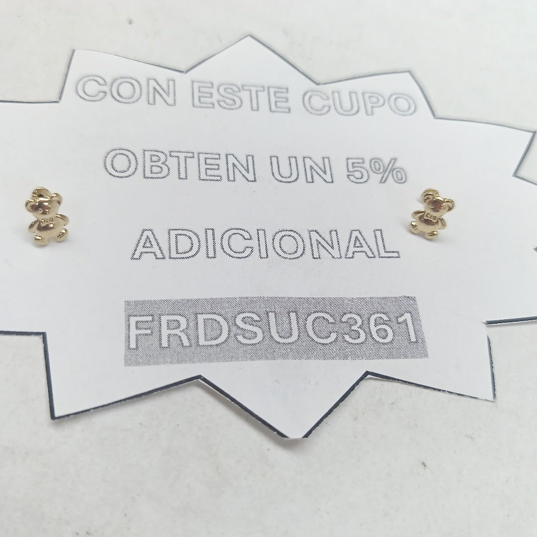 BROQUELES BROQUEL FIG OSO 14K 0.2592 GR (NUEVO)