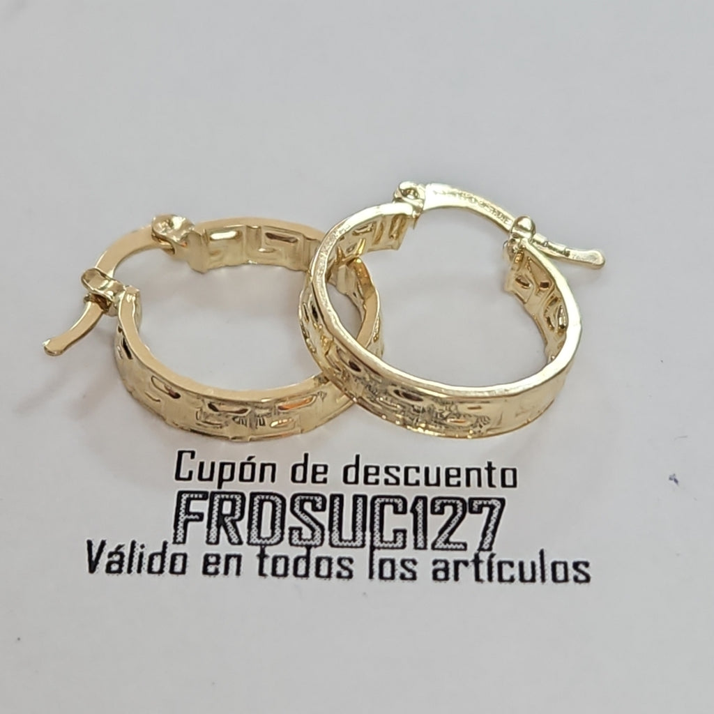 ARETES ARRACADAS FIG GRECAS 14K 1.8 GR (NUEVO)