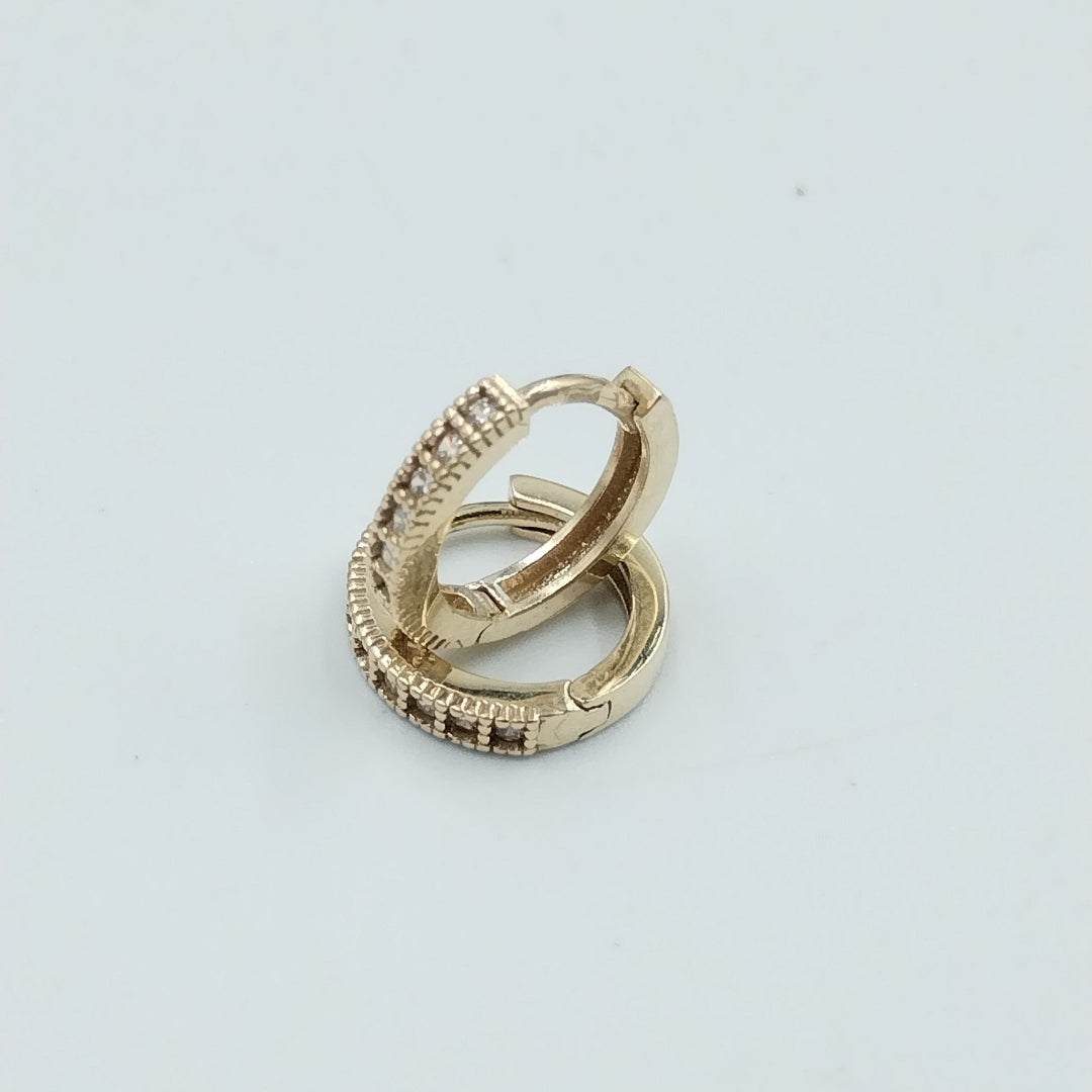 ARETES ARRACADAS CON CIRCONIAS 10K 1.2 GR (NUEVO)