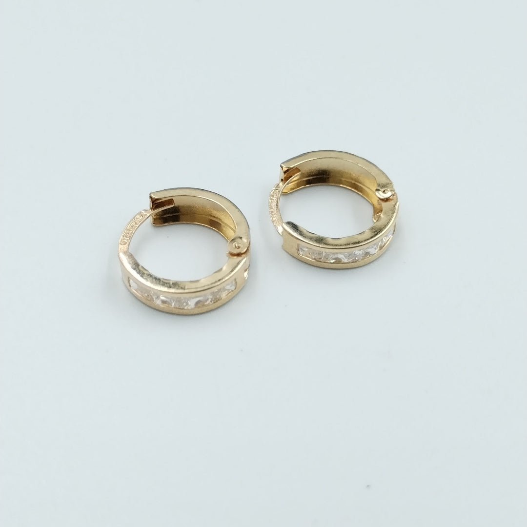 ARETES ARRACADAS C CIRCONIAS 10K 1.2 GR (NUEVO)