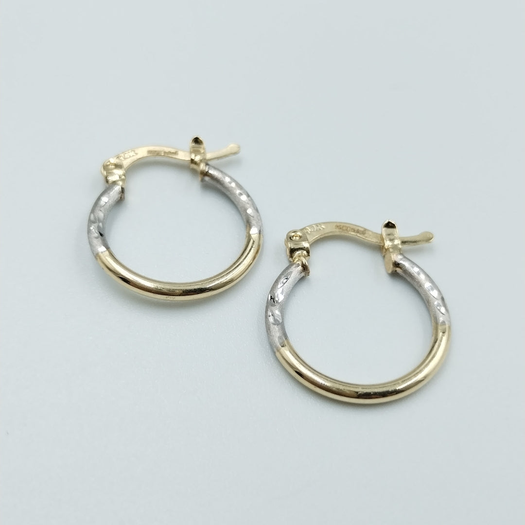 ARETES ARRACADAS COMBINADAS 14K 1.1 GR (NUEVO)