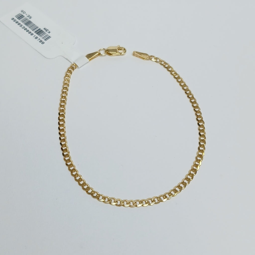 PULSERA TEJIDO BARBADA 14K 18 CM 2 GR (NUEVO)