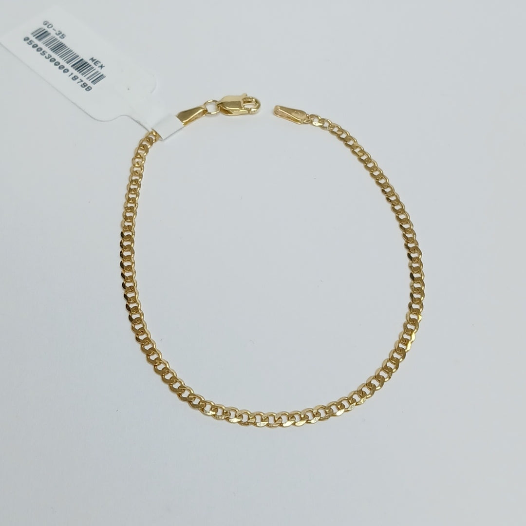 PULSERA TEJIDO BARBADA 14K 18 CM 2 GR (NUEVO)