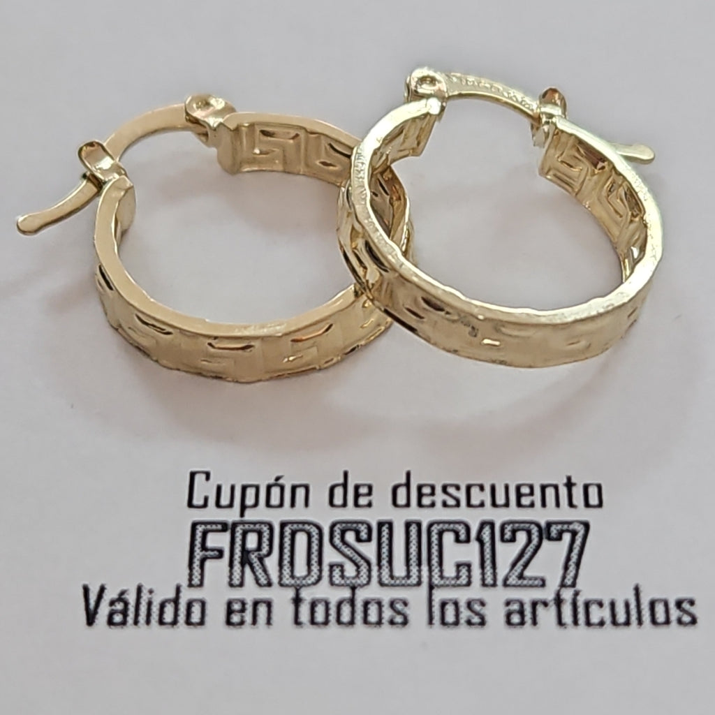 ARETES ARRACADAS FIG GRECAS 14K 1.8 GR (NUEVO)