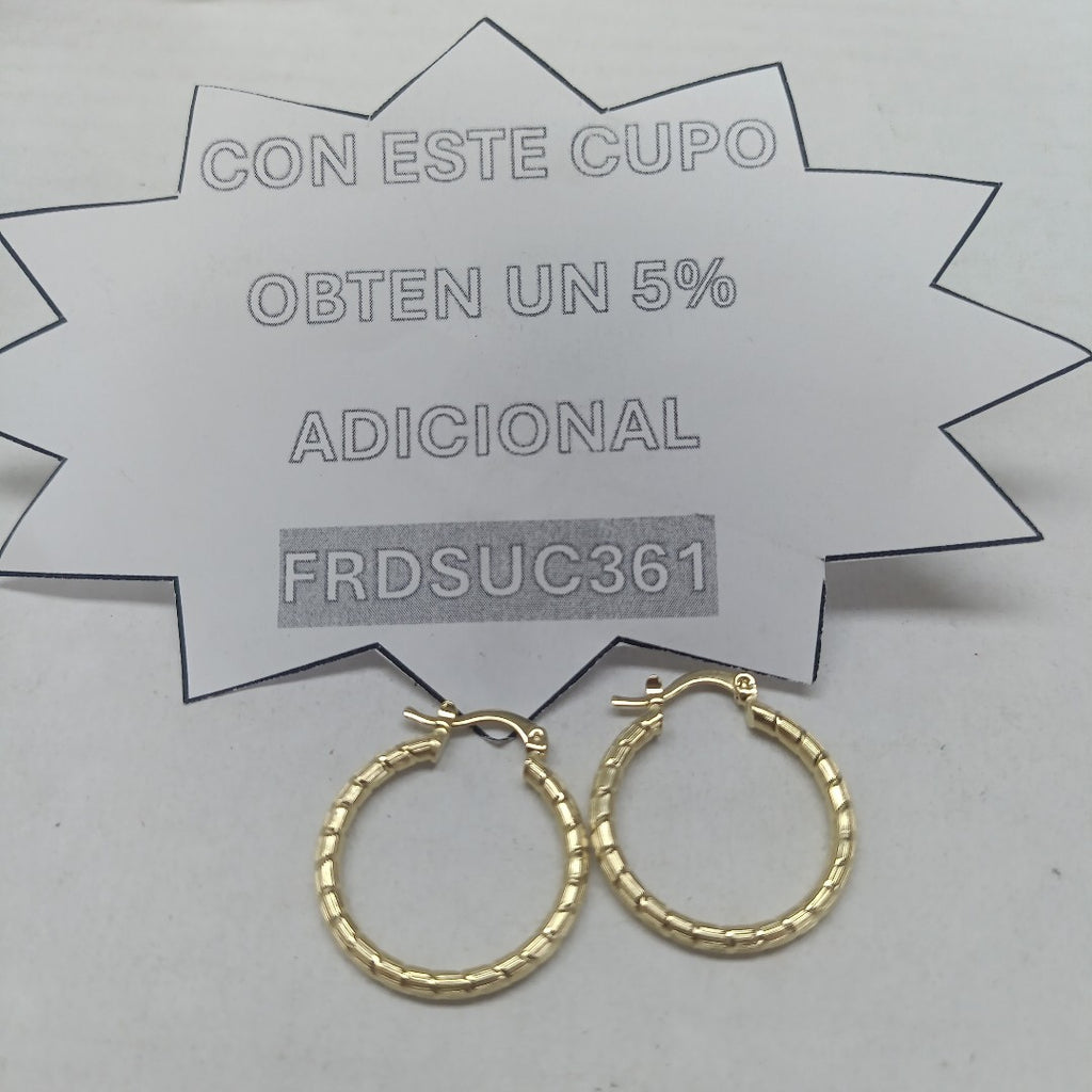 ARETES ARRACADAS LABRADAS 14K 3.2 GR (NUEVO)