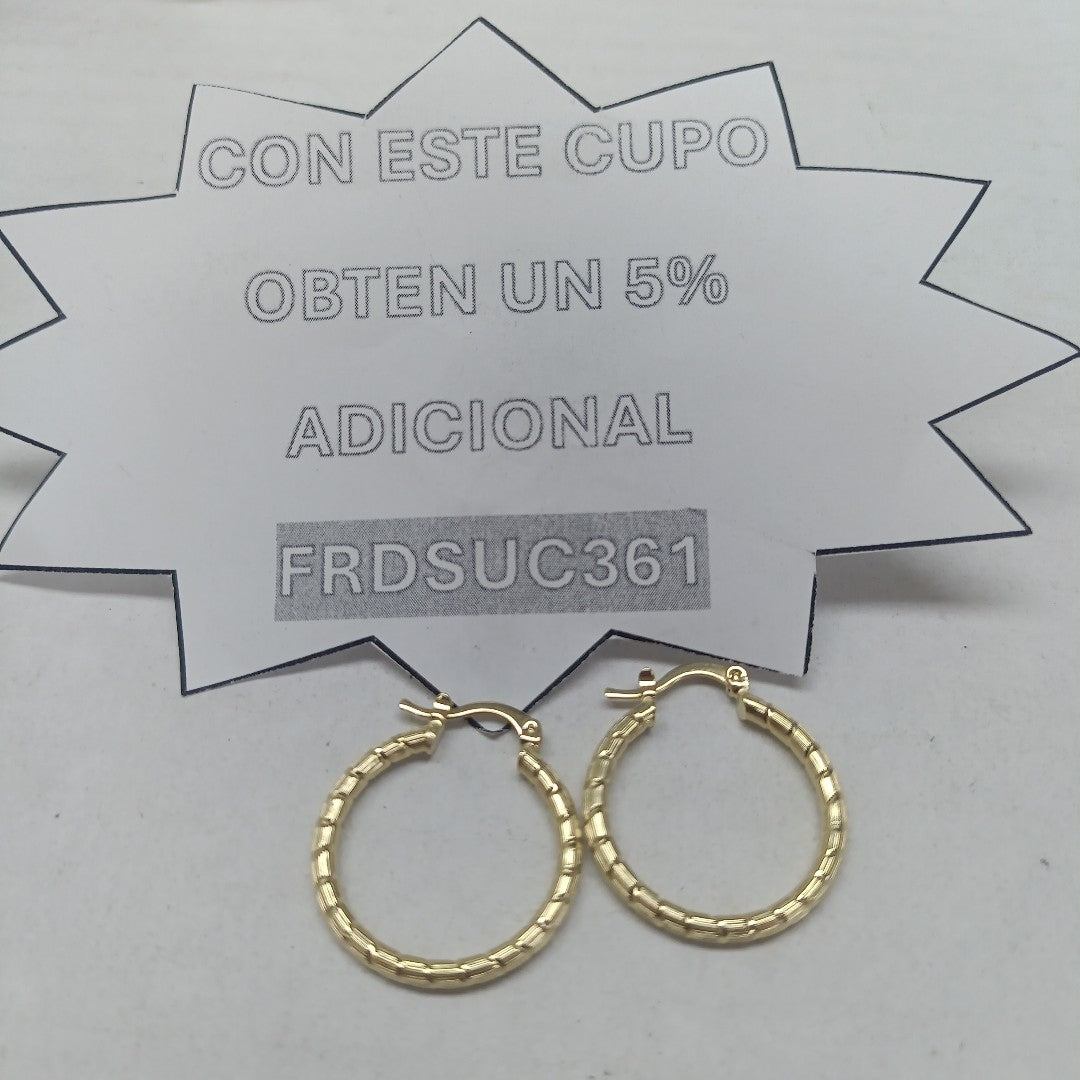 ARETES ARRACADAS LABRADAS 14K 3.2 GR (NUEVO)