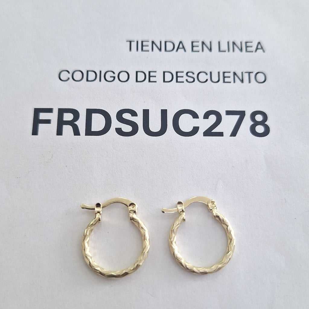 ARETES ARRACADAS TRENZADAS 14K 18 1.6 GR (NUEVO)