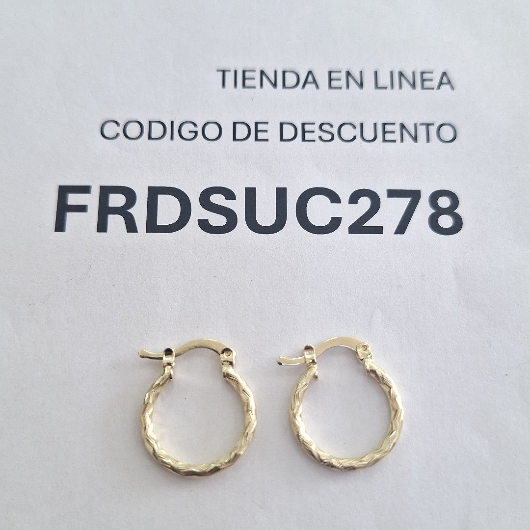 ARETES ARRACADAS TRENZADAS 14K 18 1.6 GR (NUEVO)