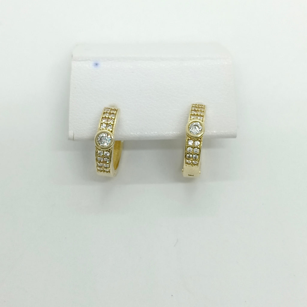ARETES ARRACADAS C CIRCONIAS 10K 2.6 GR (NUEVO)