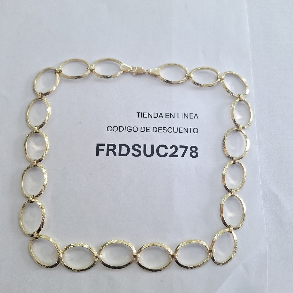 CADENA GARGANTILLA AROS OVALADOS 14K 55 CM 10.9 GR (NUEVO)