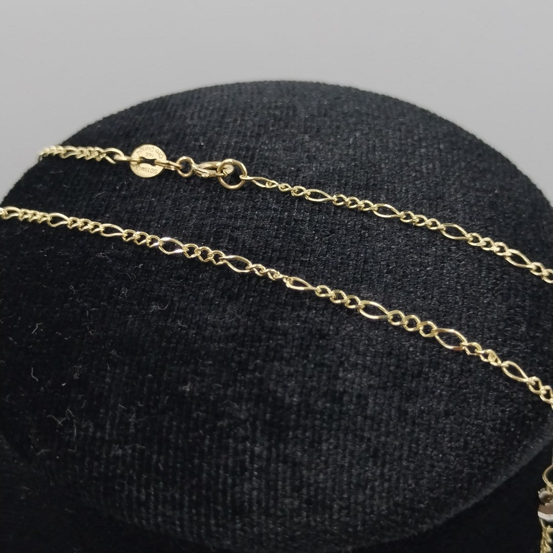 CADENA GARGANTILLA 3X1 CON ESFERAS COMBINADAS 14K 45 CM 3.1 GR (NUEVO)