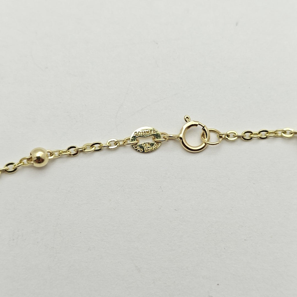 PULSERA TEJIDO ESPECIAL CON FLOR 14K 18 CM 1.6 GR (NUEVO)