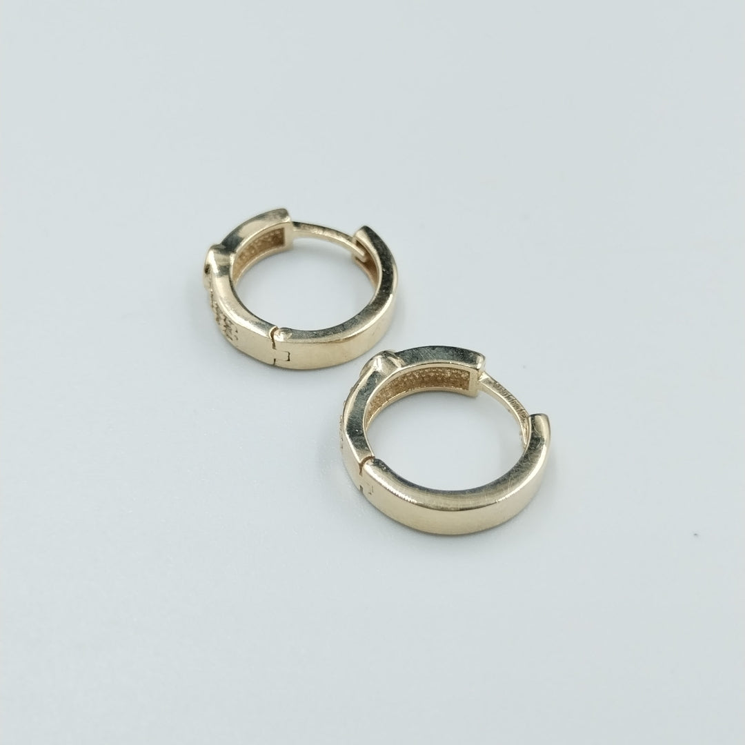 ARETES ARRACADAS C CIRCONIAS 10K 2.6 GR (NUEVO)