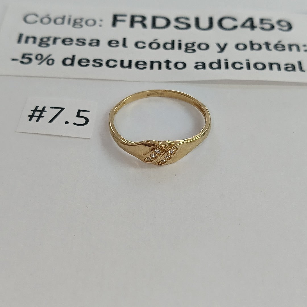 ANILLO ANILLITO C CIRCONIAS 14K 7.5 TALLA 1.2 GR (NUEVO)