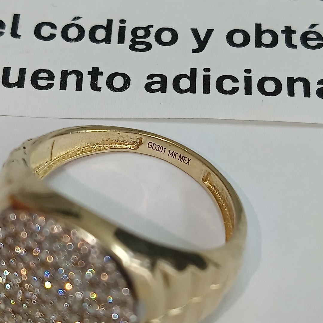 ANILLO C CIRCONIAS 14K 10 TALLA 7.8 GR (NUEVO)