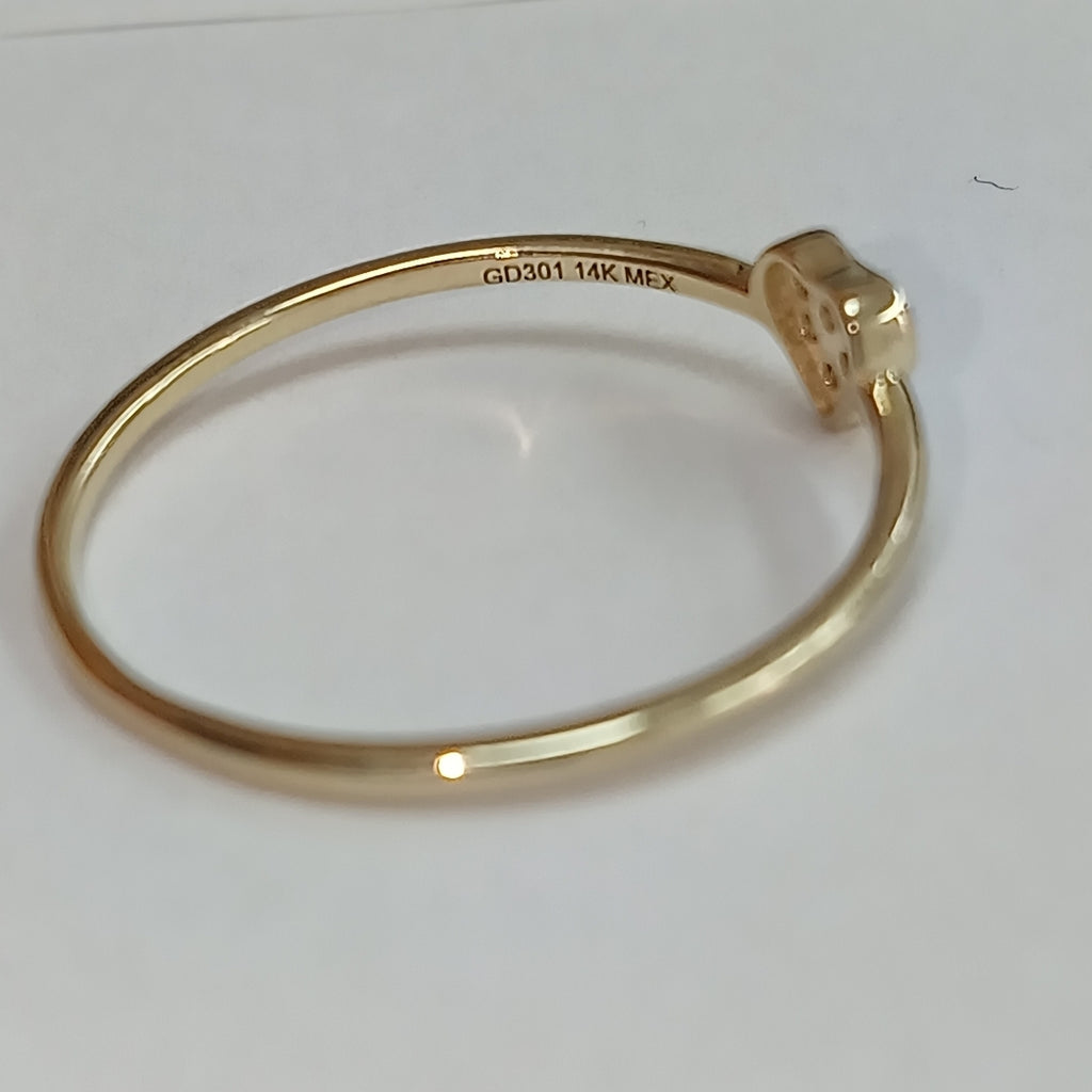 ANILLO ANILLITO CORAZON C CIRCONIA 14K 8 TALLA 0.9 GR (NUEVO)