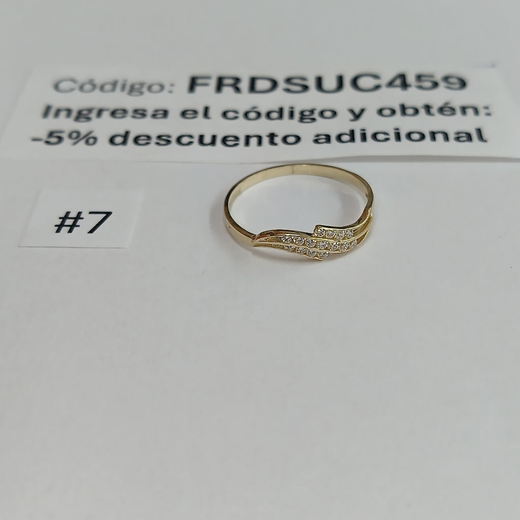 ANILLOS CON CIRCONIAS 14K TALLA 7 0.8 GR (NUEVO)