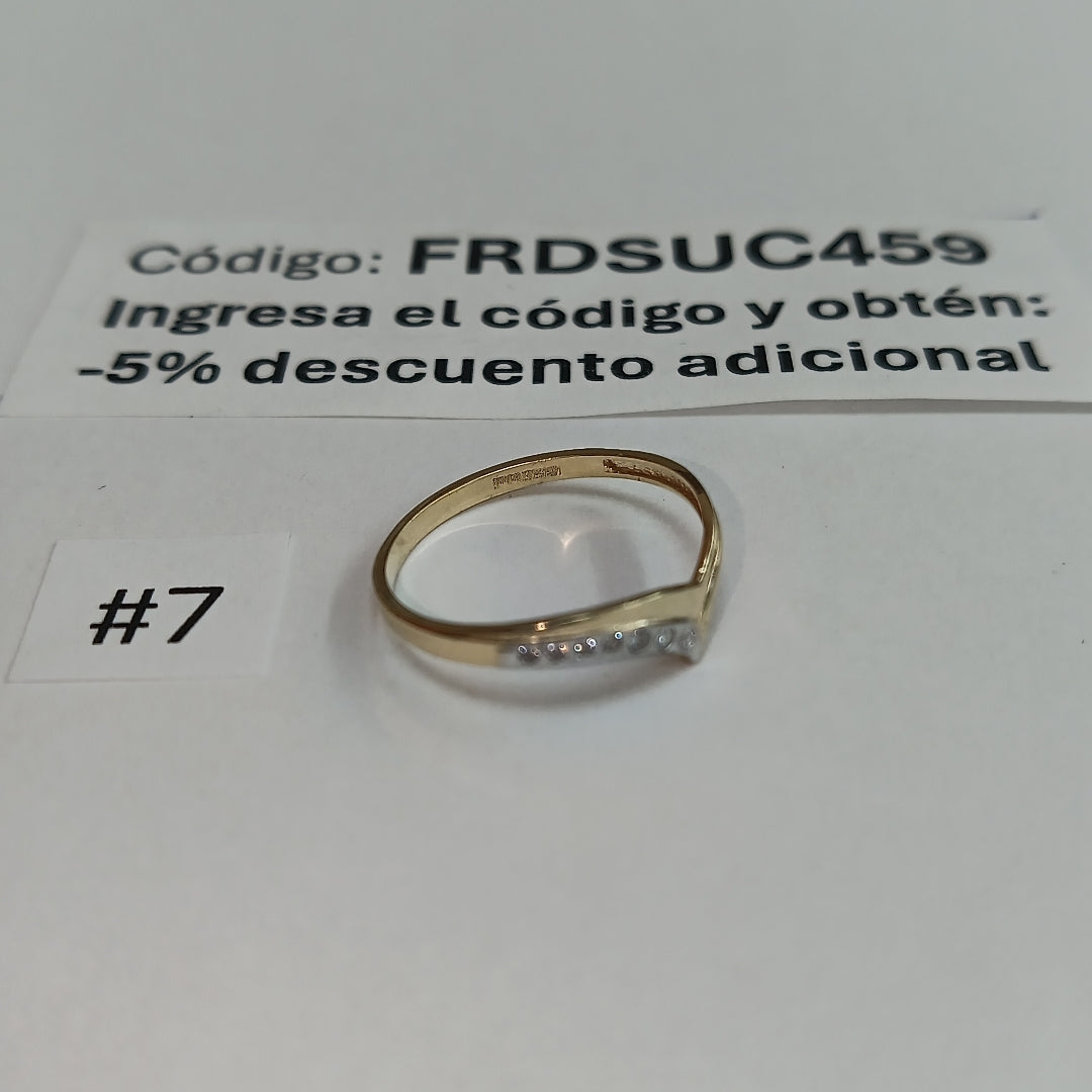 ANILLOS CON CIRCONIAS 14K TALLA 7 0.9 GR (NUEVO)