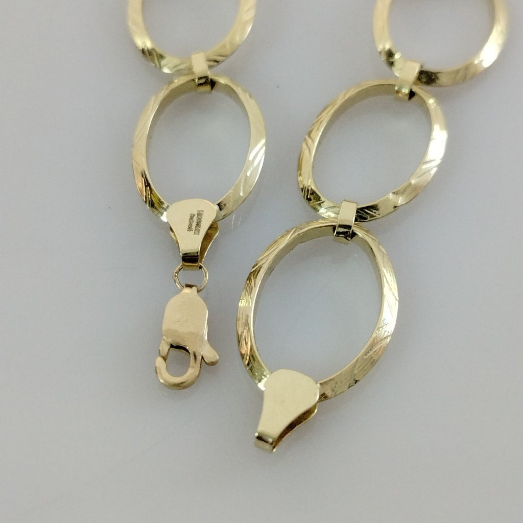 PULSERA CON AROS OVALADOS 14K 18 CM 5.2 GR (NUEVO)