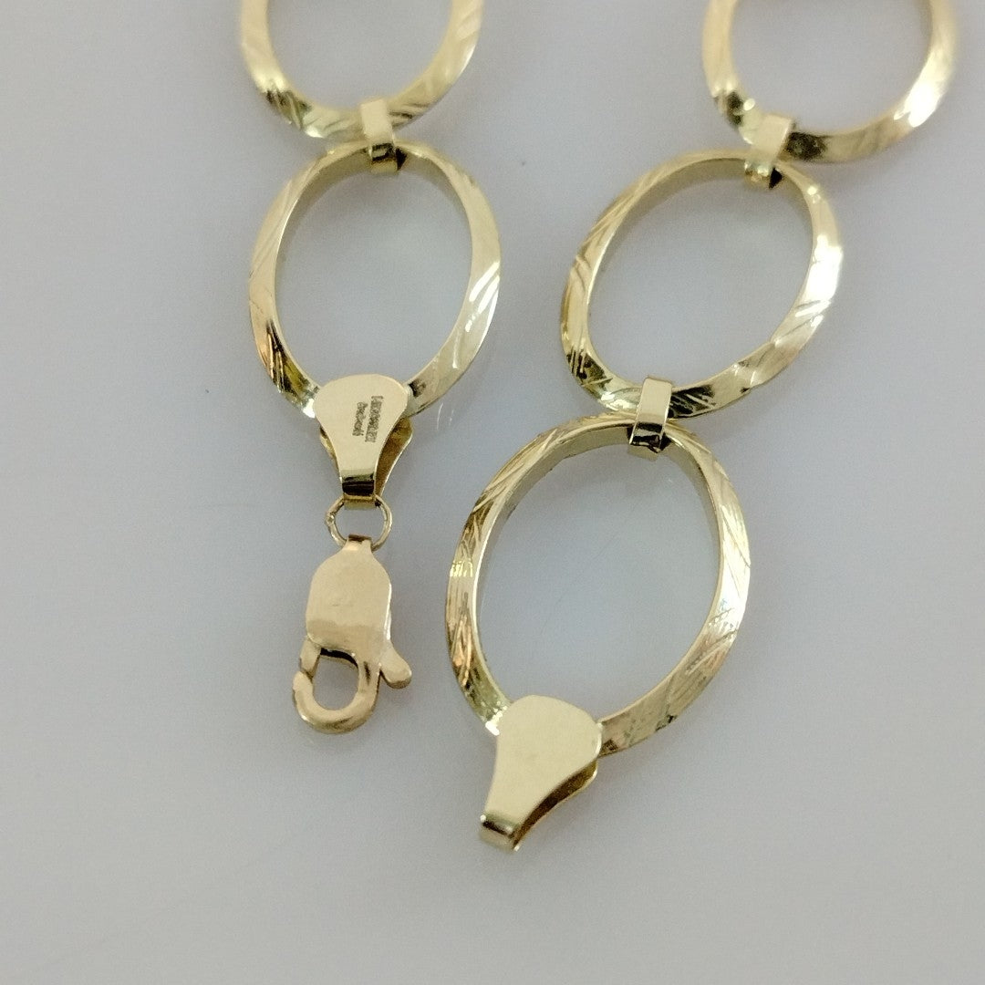 PULSERA CON AROS OVALADOS 14K 18 CM 5.2 GR (NUEVO)