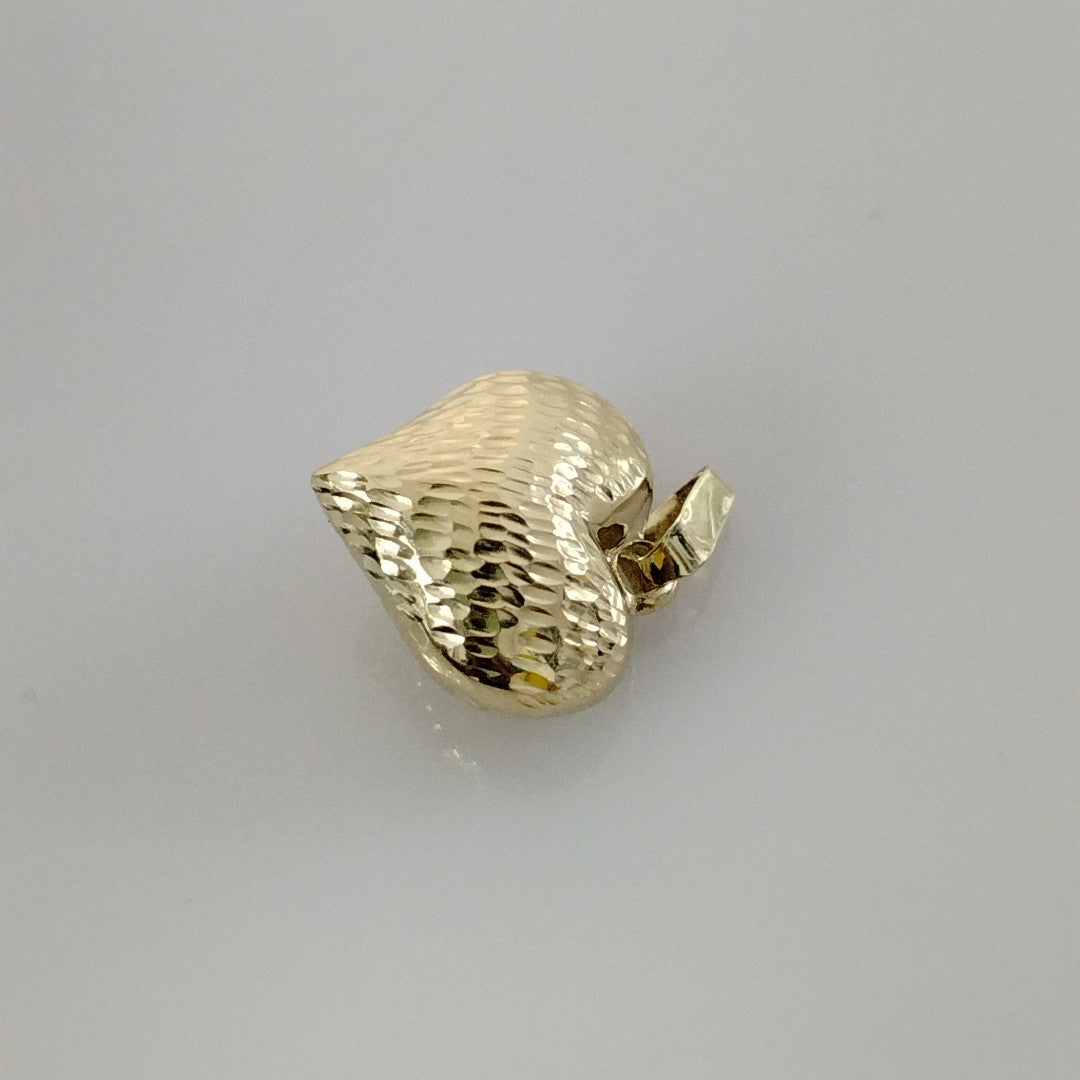 DIJE TEJIDO CORAZON LABRADO 14K 1 GR (NUEVO)