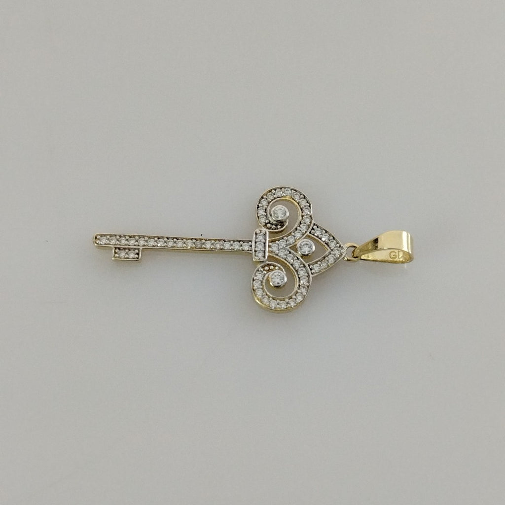 DIJE LLAVE C CIRCONIAS 14K 1.5 GR (NUEVO)