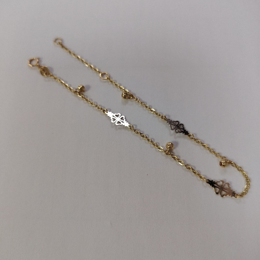 PULSERA ESPECIAL CON TREBOL 14K 18 CM 1.8 GR (NUEVO)