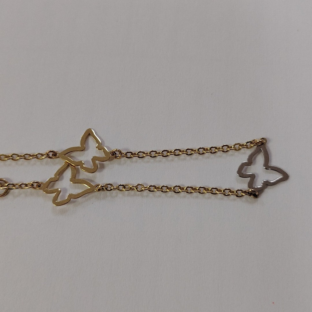 PULSERA ESPECIAL C MARIPOSAS 14K 18 CM 1.7 GR (NUEVO)