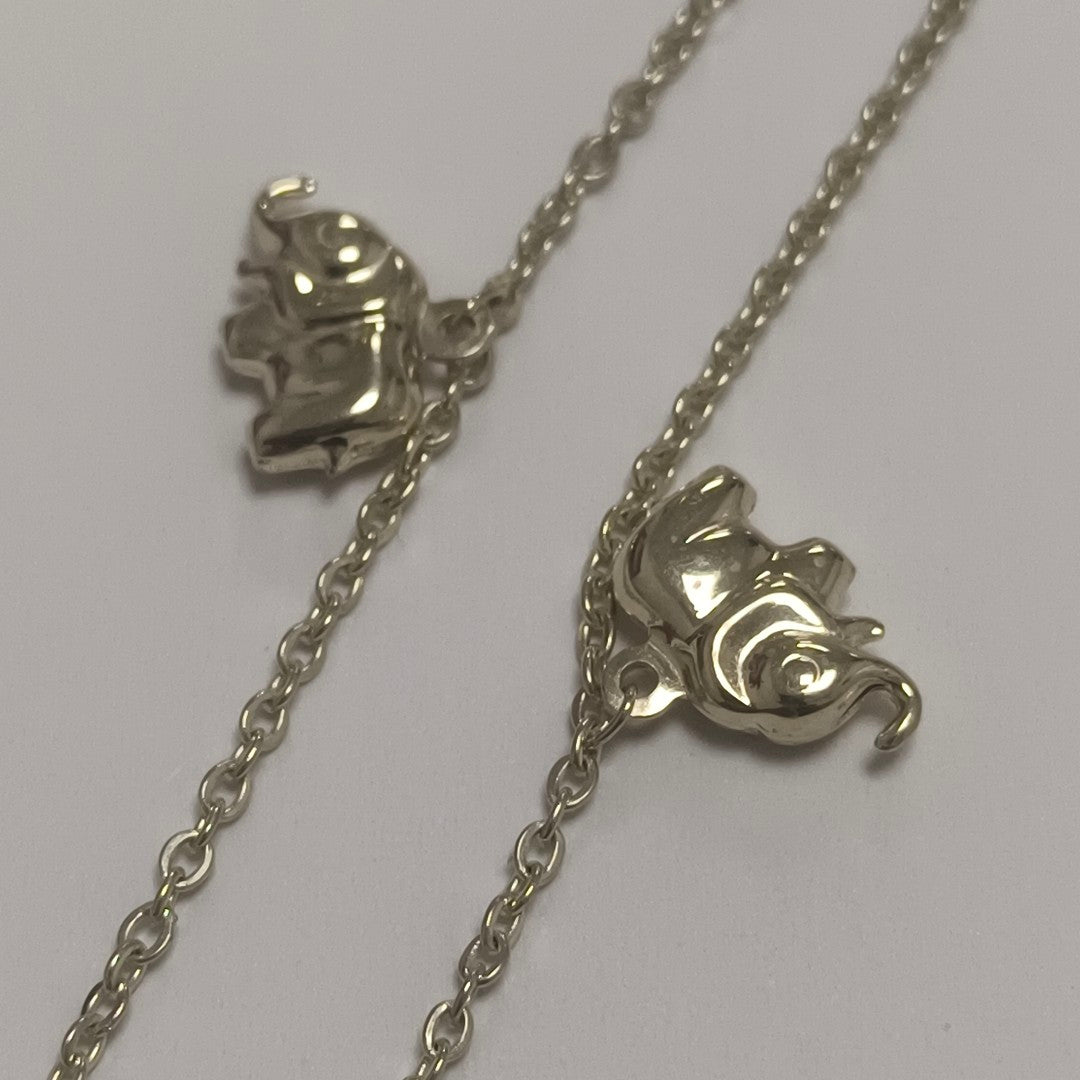 PULSERA ESPECIAL CON DIJES ELEFANTES 10K 18 CM 2.2 GR (NUEVO)