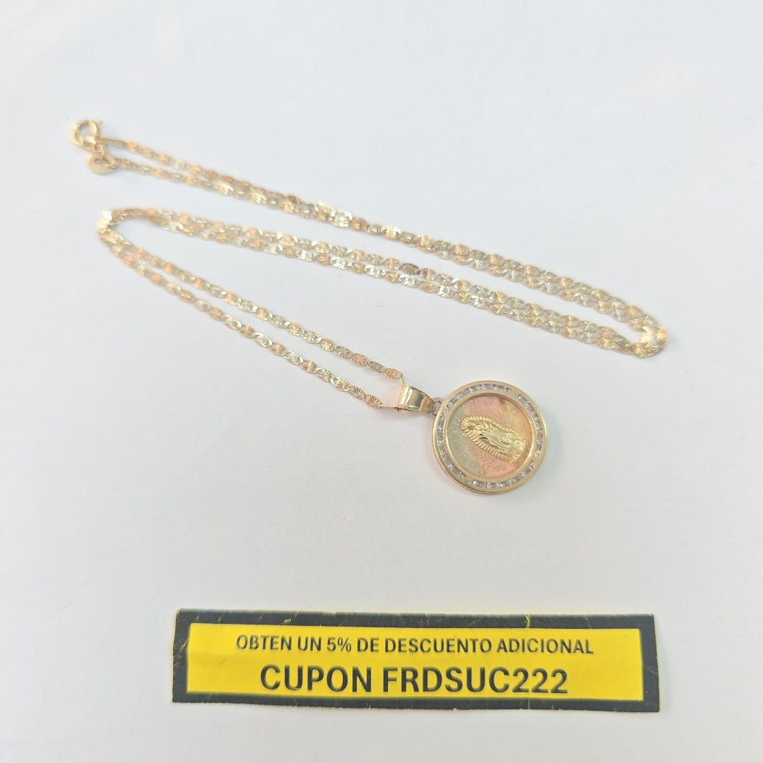CADENA, MEDALLA RELIGIOSA ORO 10 K 3.3 GRMS (SEMINUEVO)
