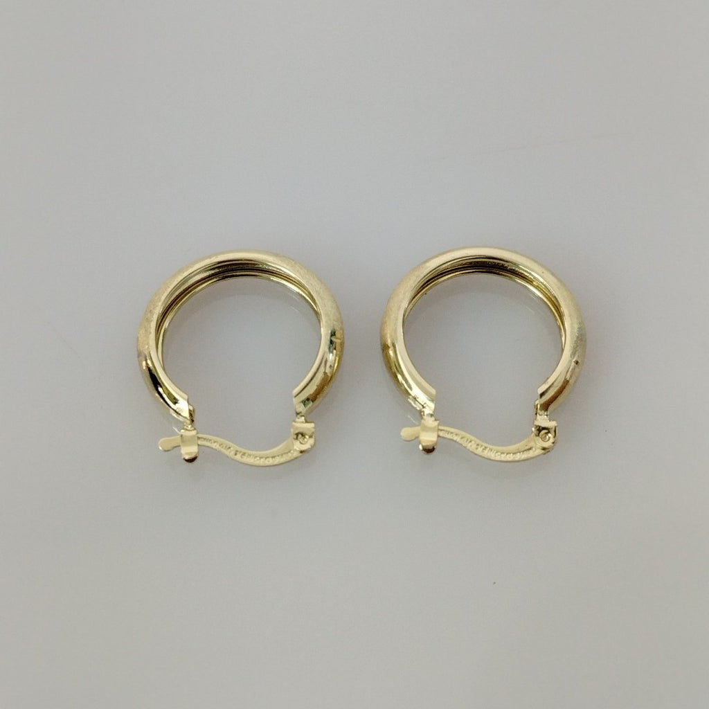 ARETES TEJIDO ARRACADA SATINADA 14K 2.5 GR (NUEVO)