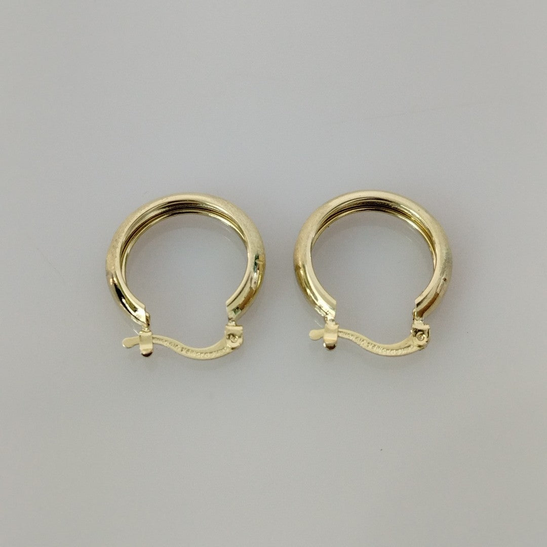 ARETES TEJIDO ARRACADA SATINADA 14K 2.5 GR (NUEVO)