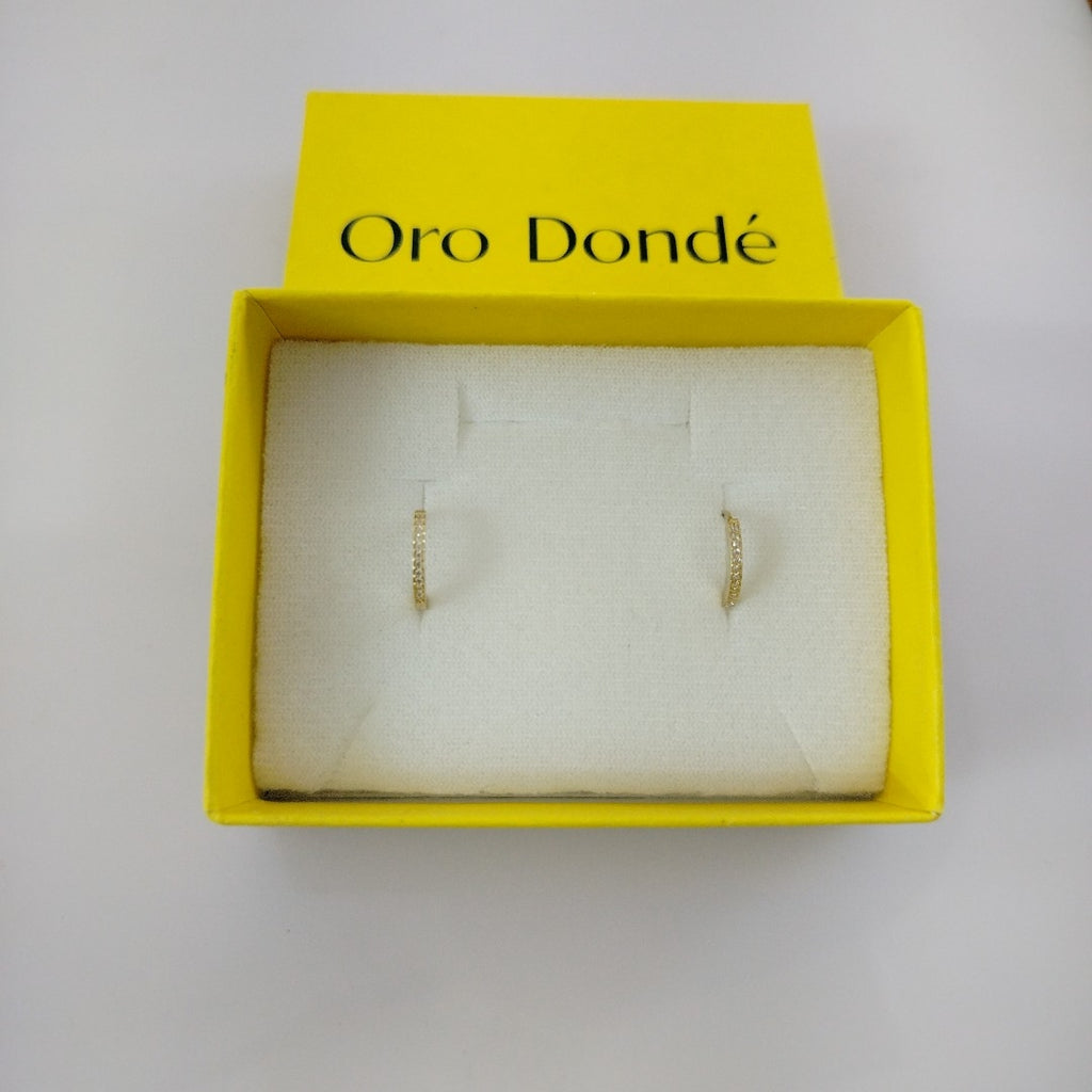 ARETES ARRACADAS CON CIRCONIAS 14K 1.2 GR (NUEVO)