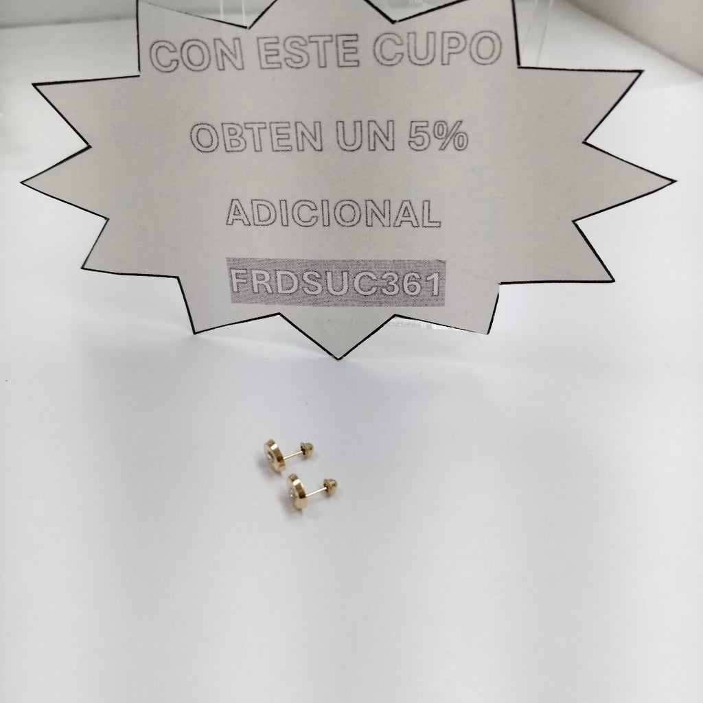 BROQUELES BROQUEL FIG BOTON C CIRCONIA 14K 0.2916 GR (NUEVO)