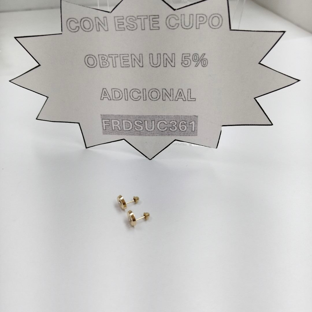 BROQUELES BROQUEL FIG BOTON C CIRCONIA 14K 0.2916 GR (NUEVO)